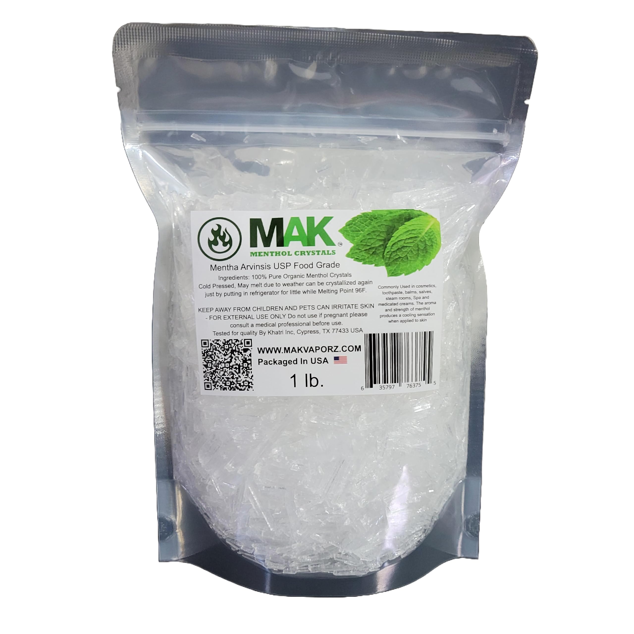 Amazon.com: Mak Menthol Crystal 1 LB - Pure Organic 100% Natural